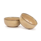 Ceramic Veg Bowls Set Of 6 For Dinner - 180ml Each, Beige Reactive | Katori Set With Glossy Finish - Porcelain Ceramic Bowls Set | Dessert Bowl Set